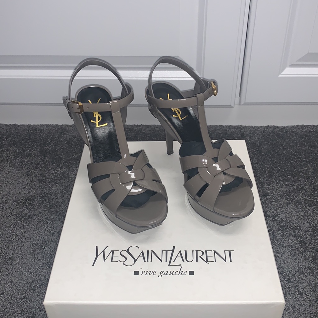 Yves Saint Laurent Tribute Patent Leather Sandals